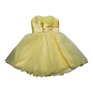 Grace Karin Yellow Beaded Sequin Corset Dress Size 10 Detailed Back Formal